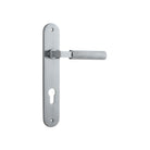 Door Lever Brunswick Oval Euro Brushed Chrome CTC85mm H237xW40xP60mm in Brushed Chrome