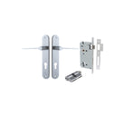 Door Lever Como Oval Euro Pair Brushed Chrome CTC85mm L119xP59mm BPH240xW40mm Mortice Lock Euro Brushed Chrome CTC85mm Backset 60mm, Euro Cylinder Dual Function 5 Pin Brushed Chrome 65mm KA4 in Brushed Chrome