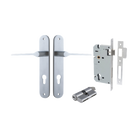 Door Lever Como Oval Euro Pair Brushed Chrome CTC85mm L119xP59mm BPH240xW40mm Mortice Lock Euro Brushed Chrome CTC85mm Backset 60mm, Euro Cylinder Dual Function 5 Pin Brushed Chrome 65mm KA4 in Brushed Chrome