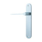 Door Lever Como Oval Latch Left Hand Fixed Brushed Chrome L119xP59mm BPH240xW40mm in Brushed Chrome