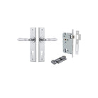 Door Lever Sarlat Chamfered Euro Pair Brushed Chrome CTC85mm L111xP55mm BPH240xW50mm Mortice Lock Euro Brushed Chrome CTC85mm Backset 60mm, Euro Cylinder Key Thumb 5 Pin Brushed Chrome 65mm KA4 in Brushed Chrome