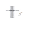 Door Lever Sarlat Chamfered Brushed Chrome L111xP55mm BPH240xW50mm Passage Kit Tube Latch Split Cam 'T' Striker Brushed Chrome Backset 60mm in Brushed Chrome