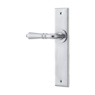 Door Lever Sarlat Chamfered Latch Brushed Chrome H240xW50xP55mm Fixed Half Set Left Hand in Brushed Chrome