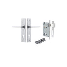 Door Lever Baltimore Chamfered Euro Pair Brushed Chrome CTC85mm L118xP56mm BPH240xW50mm Mortice Lock Euro Brushed Chrome CTC85mm Backset 60mm, Euro Cylinder Key Thumb 5 Pin Brushed Chrome 65mm KA4 in Brushed Chrome