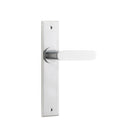Door Lever Bronte  on Long Backplate Brushed Chrome H240xW50xP55mm in Brushed Chrome