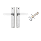 Door Lever Bronte Chamfered Brushed Chrome L117xP55mm BPH240xW50mm Passage Kit Tube Latch Split Cam 'T' Striker Brushed Chrome Backset 60mm in Brushed Chrome