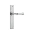 Door Lever Verona Chamfered Latch Brushed Chrome H240xW50xP59mm in Brushed Chrome