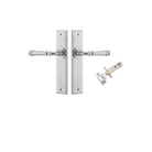Door Lever Verona Chamfered Brushed Chrome L122xP58mm BPH240xW50mm Passage Kit Tube Latch Split Cam 'T' Striker Brushed Chrome Backset 60mm in Brushed Chrome