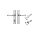 Door Lever Verona Chamfered Privacy Brushed Chrome CTC85mm L122xP58mm BPH240xW50mm Privacy Kit Tube Latch Split Cam 'T' Striker Brushed Chrome Backset 60mm, Privacy Bolt Round Bolt Brushed Chrome Backset 60mm in Brushed Chrome