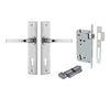 Door Lever Annecy Chamfered Euro Pair Brushed Chrome CTC85mm L117xP65mm BPH240xW50mm Mortice Lock Euro Brushed Chrome CTC85mm Backset 60mm, Euro Cylinder Key Thumb 5 Pin Brushed Chrome 65mm KA4 in Brushed Chrome