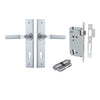 Door Lever Brunswick Chamfered Euro Pair Brushed Chrome CTC85mm L120xP59mm BPH240xW50mm Mortice Lock Euro Brushed Chrome CTC85mm Backset 60mm, Euro Cylinder Dual Function 5 Pin Brushed Chrome 65mm KA4 in Brushed Chrome