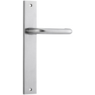 Door Lever Oslo on Long Backplate Brushed Chrome H237xW50xP57mm in Brushed Chrome