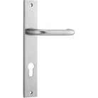 Door Lever Oslo Rectangular Euro Brushed Chrome CTC85mm H237xW50xP57mm in Brushed Chrome