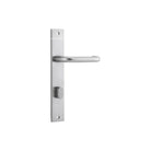 Door Lever Oslo Rectangular Privacy Brushed Chrome CTC85mm H237xW50xP57mm in Brushed Chrome