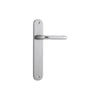 Door Lever Oslo Oval Latch Brushed Chrome H230xW40xP57mm in Brushed Chrome