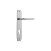 Door Lever Oslo Oval Euro Brushed Chrome CTC85mm H230xW40xP57mm in Brushed Chrome