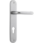 Door Lever Oslo Oval Euro Brushed Chrome CTC85mm H230xW40xP57mm in Brushed Chrome