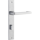 Pair of Iver Baltimore return lever door handles with rectangular backplate, showcasing a sleek, modern design in a matte finish.