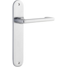 Door Lever Baltimore Return Oval Latch Pair Brushed Chrome H240xW40xP58mm in Brushed Chrome