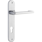 Door Lever Baltimore Return Oval Euro Pair Brushed Chrome CTC85mm H240xW40xP58mm in Brushed Chrome