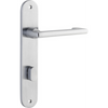 Door Lever Baltimore Return Oval Privacy Pair Brushed Chrome CTC85mm H240xW40xP58mm in Brushed Chrome