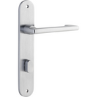Door Lever Baltimore Return Oval Privacy Pair Brushed Chrome CTC85mm H240xW40xP58mm in Brushed Chrome