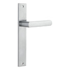 Door Lever Osaka on Long Backplate Pair Brushed Chrome H240xW38xP55mm in Brushed Chrome