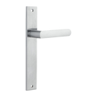 Door Lever Osaka on Long Backplate Pair Brushed Chrome H240xW38xP55mm in Brushed Chrome