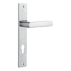 Door Lever Osaka Rectangular Euro Pair Brushed Chrome CTC85mm H240xW38xP55mm in Brushed Chrome