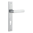 Door Lever Osaka Rectangular Euro Pair Brushed Chrome CTC85mm H240xW38xP55mm in Brushed Chrome