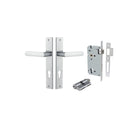 Door Lever Osaka Rectangular Euro Pair Brushed Chrome CTC85mm H240xW38xP55mm Entrance Kit, Mortice Lock Euro Brushed Chrome CTC85mm Backset 60mm, Euro Cylinder Dual Function 5 Pin Brushed Chrome L65mm KA1 in Brushed Chrome