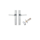 Door Lever Osaka Rectangular Latch Pair Brushed Chrome H240xW38xP55mm Passage Kit, Tube Latch Split Cam 'T' Striker Brushed Chrome Backset 60mm in Brushed Chrome