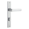 Door Lever Osaka Rectangular Privacy Pair Brushed Chrome CTC85mm H240xW38xP55mm in Brushed Chrome