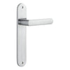 Door Lever Osaka Oval Latch Pair Brushed Chrome H240xW40xP55mm in Brushed Chrome