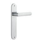 Door Lever Osaka Oval Latch Pair Brushed Chrome H240xW40xP55mm in Brushed Chrome