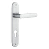 Door Lever Osaka Oval Euro Pair Brushed Chrome CTC85mm H240xW40xP55mm in Brushed Chrome