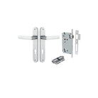 Door Lever Osaka Oval Euro Pair Brushed Chrome CTC85mm H240xW40xP55mm Entrance Kit Mortice Lock Euro Brushed Chrome CTC85mm Backset 60mm, Euro Cylinder Dual Function 5 Pin Brushed Chrome L65mm KA1 in Brushed Chrome