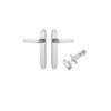 Door Lever Osaka Oval Latch Pair Brushed Chrome H240xW40xP55mm Passage Kit Tube Latch Split Cam 'T' Striker Brushed Chrome Backset 60mm in Brushed Chrome