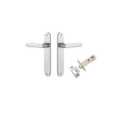 Door Lever Osaka Oval Latch Pair Brushed Chrome H240xW40xP55mm Passage Kit Tube Latch Split Cam 'T' Striker Brushed Chrome Backset 60mm in Brushed Chrome