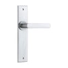 Door Lever Osaka Chamfered Latch Pair Brushed Chrome H240xW50xP55mm in Brushed Chrome