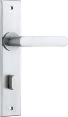 Door Lever Osaka Chamfered Privacy Pair Brushed Chrome CTC85mm H240xW50xP55mm in Brushed Chrome