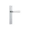 Door Lever Copenhagen on Long Backplate Pair Brushed Chrome H240xW38xP61mm in Brushed Chrome