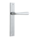 Door Lever Copenhagen Rectangular Latch Right Hand Fixed Brushed Chrome L120xP57mm BPH240xW38mm in Brushed Chrome