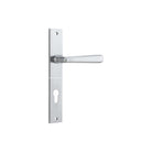 Door Lever Copenhagen Rectangular Euro Pair Brushed Chrome CTC85mm H240xW38xP61mm in Brushed Chrome