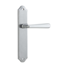 Door Lever Copenhagen Shouldered Latch Pair Brushed Chrome H250xW48xP61mm in Brushed Chrome