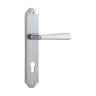 Door Lever Copenhagen Shouldered Euro Pair Brushed Chrome CTC85mm H250xW48xP61mm in Brushed Chrome