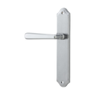 Door Lever Copenhagen Shouldered Latch Left Hand Fixed Brushed Chrome L120xP59mm BPH250xW48mm in Brushed Chrome