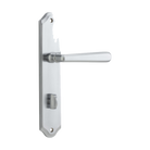 Door Lever Copenhagen Shouldered Privacy Pair Brushed Chrome CTC85mm H250xW48xP61mm in Brushed Chrome