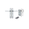 Door Lever Copenhagen Oval Euro Pair Brushed Chrome CTC85mm H240xW40xP61mm Entrance Kit Mortice Lock Euro Brushed Chrome CTC85mm Backset 60mm, Euro Cylinder Dual Function 5 Pin Brushed Chrome L65mm KA1 in Brushed Chrome