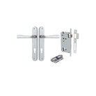 Door Lever Copenhagen Oval Euro Pair Brushed Chrome CTC85mm H240xW40xP61mm Entrance Kit Mortice Lock Euro Brushed Chrome CTC85mm Backset 60mm, Euro Cylinder Dual Function 5 Pin Brushed Chrome L65mm KA1 in Brushed Chrome